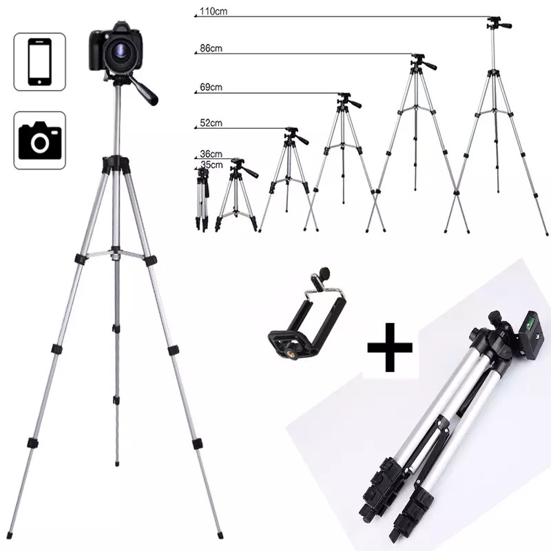 3110 Tripod With 3 Way Head Aluminium digital camera Tripod card machine stand DV tripod mobile phone Selfie stand