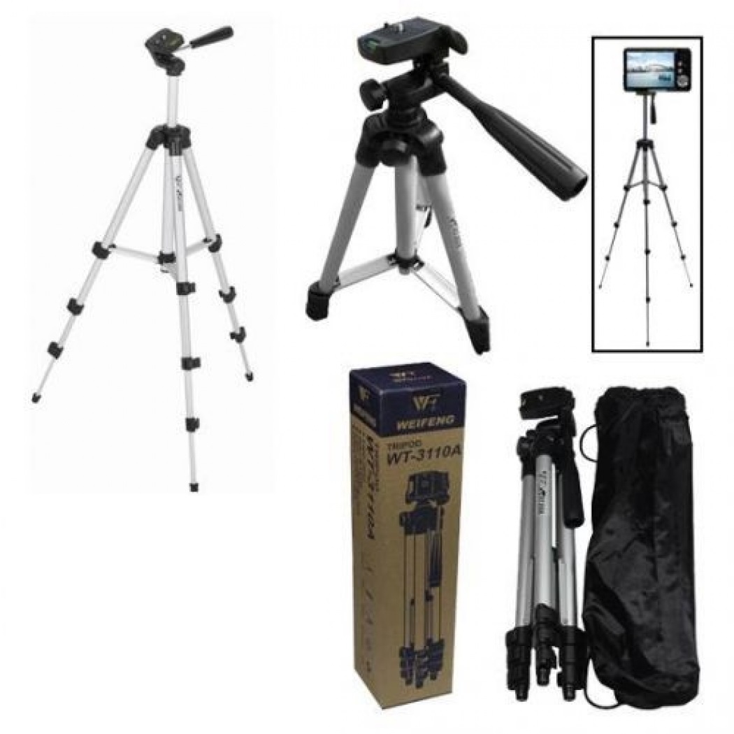 3110 Tripod With 3 Way Head Aluminium digital camera Tripod card machine stand DV tripod mobile phone Selfie stand