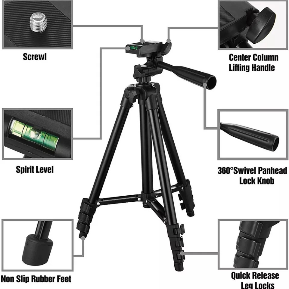 Tripod 3120 Professional Portable Travel Lightweight Camera Tripod 40 inch Portable Phone Stand Holder