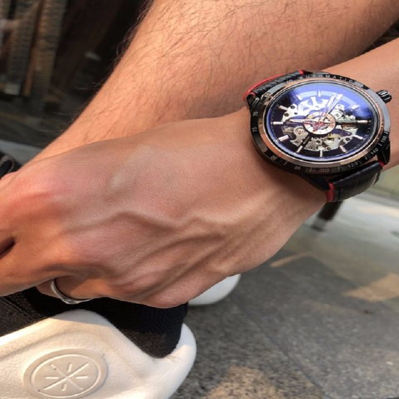 Fors-ining  Water-proof Skele-ton Men Automatic Watch