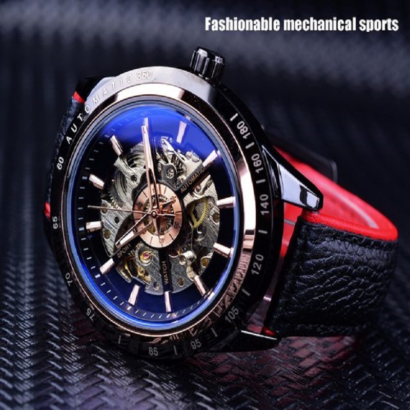 Fors-ining  Water-proof Skele-ton Men Automatic Watch