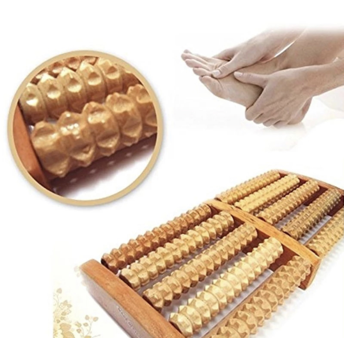 Traditional Wooden Roller Foot Massager