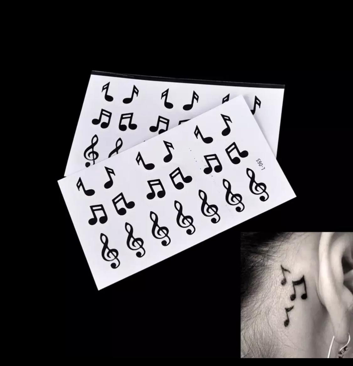 Music Note women men Temporary Tattoo Water Proof Tattoo Body Tattoo