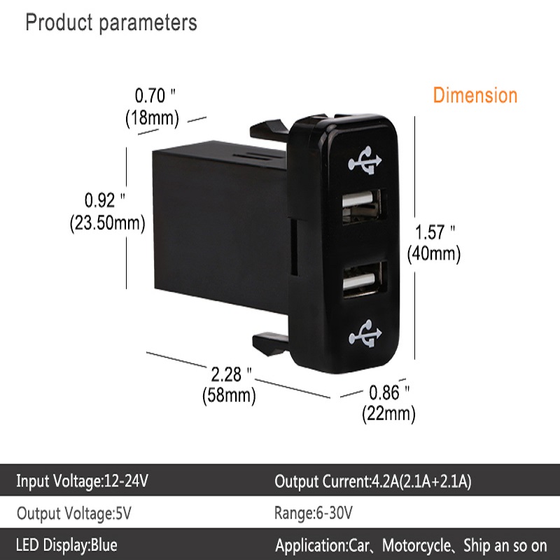 Dual Usb Car Charger Usb 2.1 A 2 Port For S.u.z.u.k.i