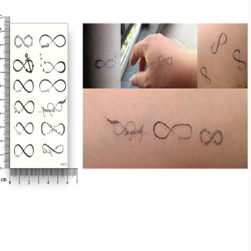 Black Line Tattoo Stickers curve Love anchor Water Proof Tattoo Body Tattoo