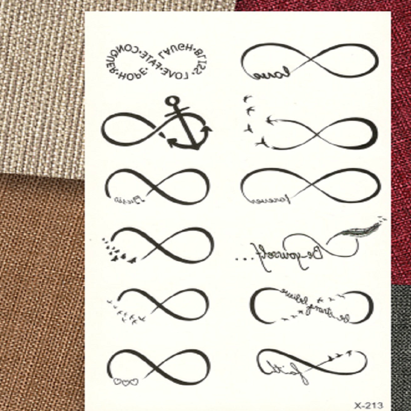 Black Line Tattoo Stickers curve Love anchor Water Proof Tattoo Body Tattoo