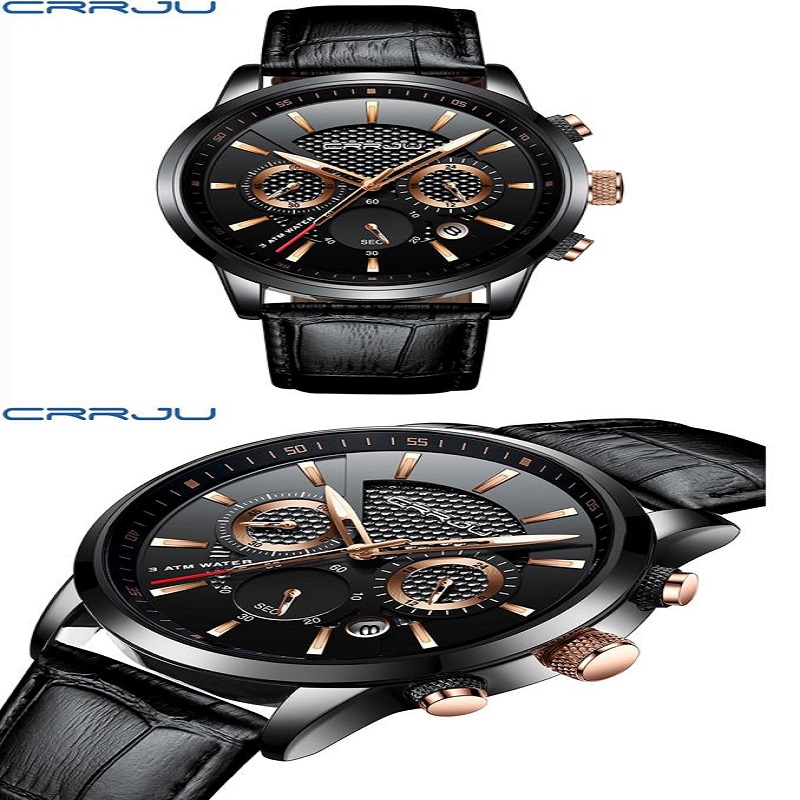 Chronograph Sport Date Leather Band Watche