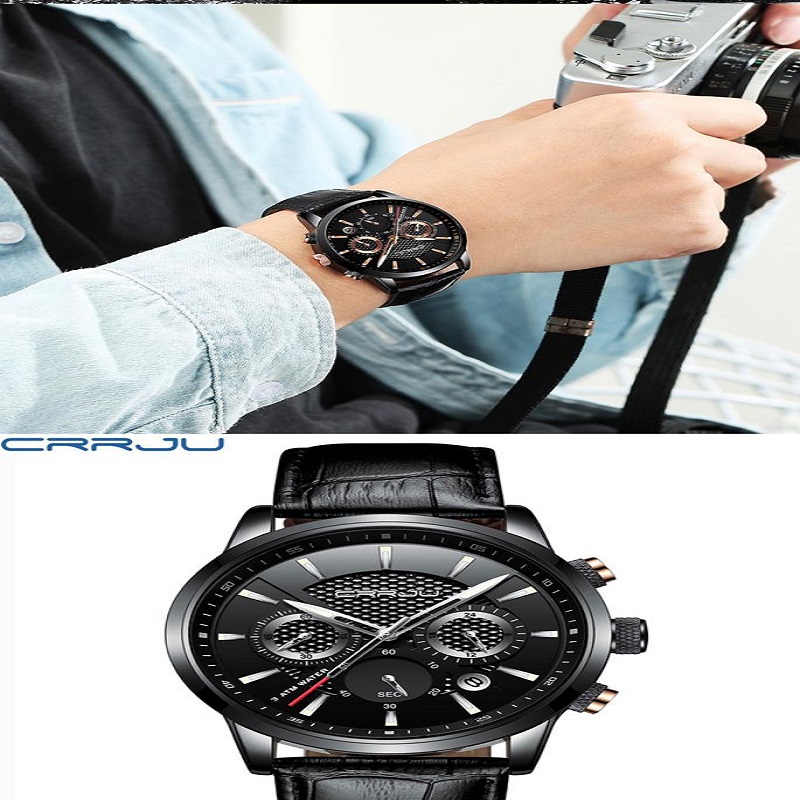 Chronograph Sport Date Leather Band Watche