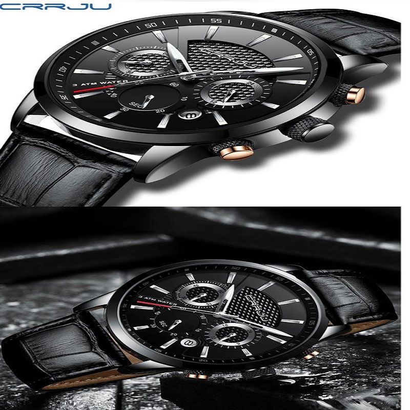 Chronograph Sport Date Leather Band Watche