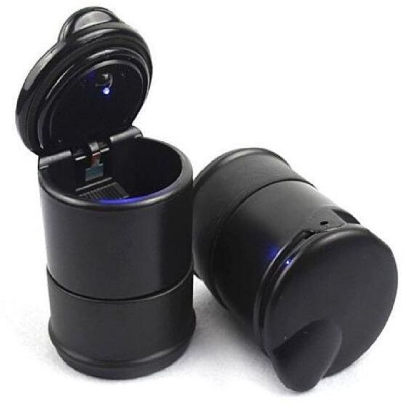 LED Portable Ash Tray Holder Cup Black