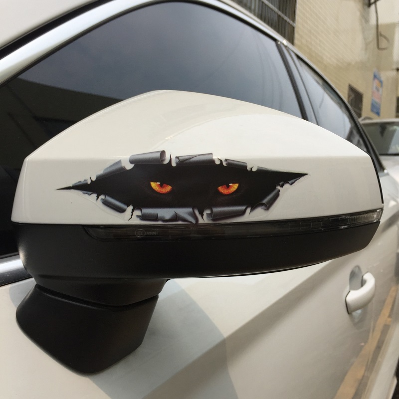 3D Cat Eyes Peeking Car Sticker 2 pc