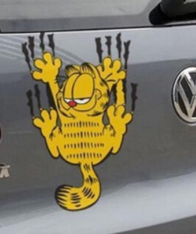 Yellow Cat car sticker