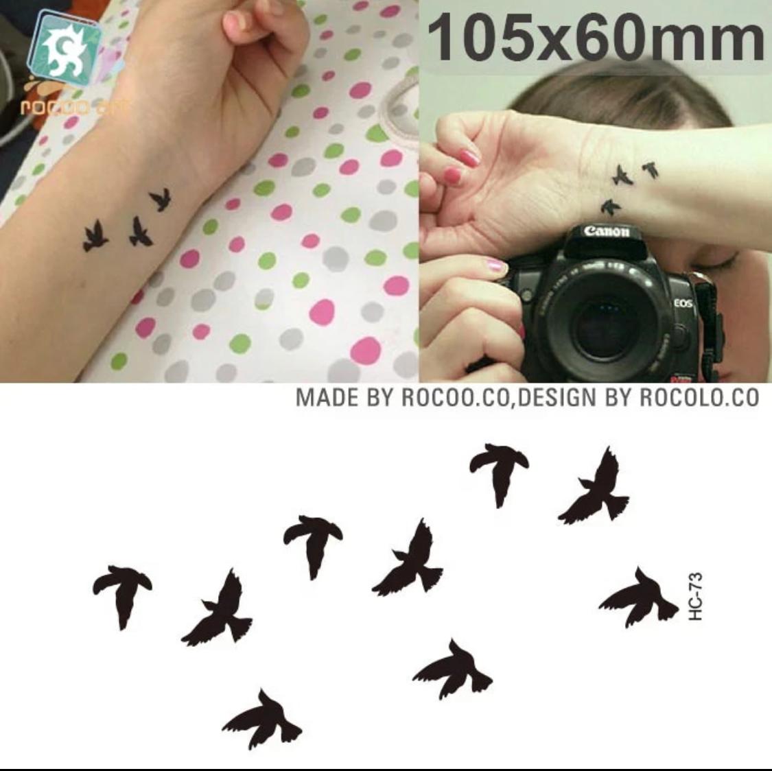 Birds Design Waterproof Temporary Tattoo For Body Art Water Proof Tattoo Body Tattoo