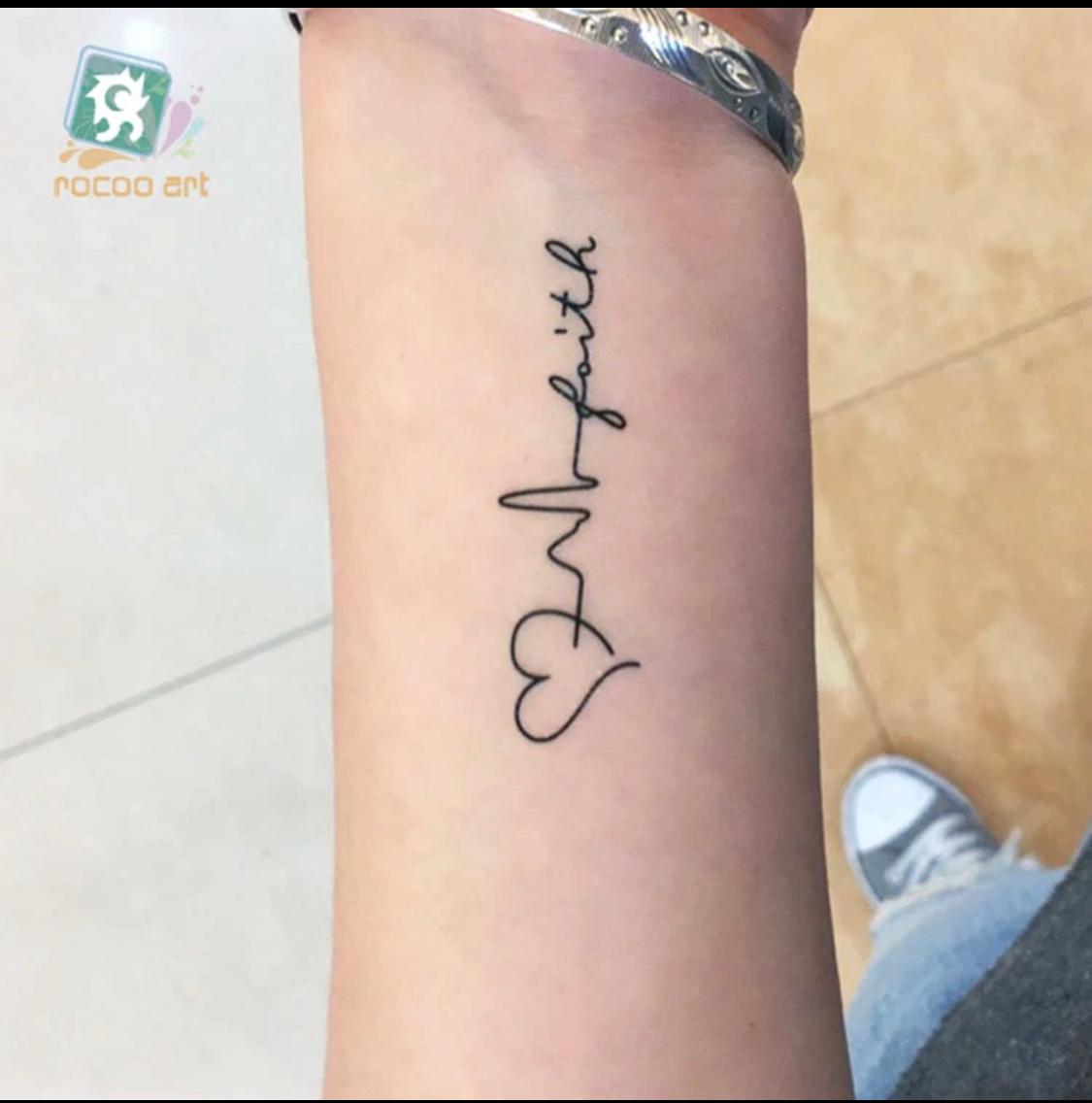 Love Electrocardiogram Lover  Temporary Tattoo Water Proof Tattoo Body Tattoo