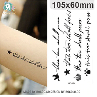 Pack of 4 Tattoo Stickers Letters Pattern temporary Tattoo water Proof Tattoo Body Tattoo