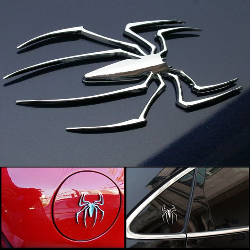 3D Spider Chrome Sticker Badge Logo Emblem