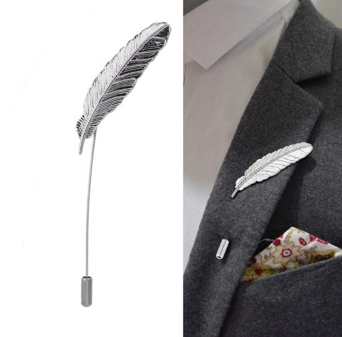 Leaves Lapel Pin Men Women Boutonniere Stick Suit Brooch