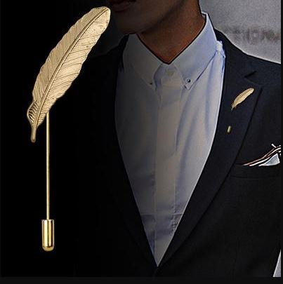  Leaves Lapel Pin Men Women Boutonniere Stick Suit Brooch