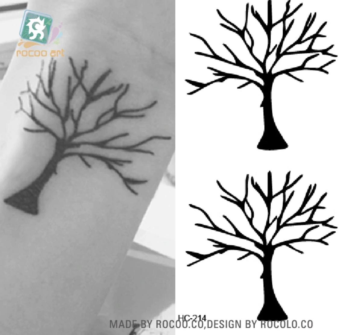 Pack of 2 Body Art Winter Tree Water Transfer Temporary Fast Flash Tattoo Water Proof Tattoo Body Tattoo