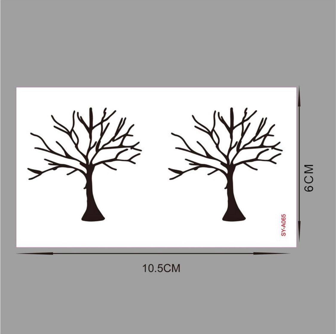 Pack of 2 Body Art Winter Tree Water Transfer Temporary Fast Flash Tattoo Water Proof Tattoo Body Tattoo