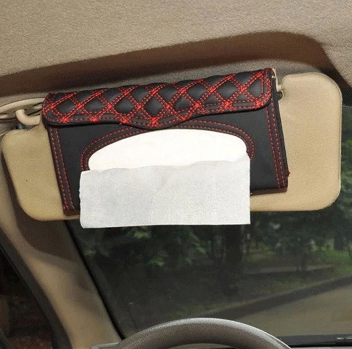 Car Sun Visor Tissue Box PU Leather 