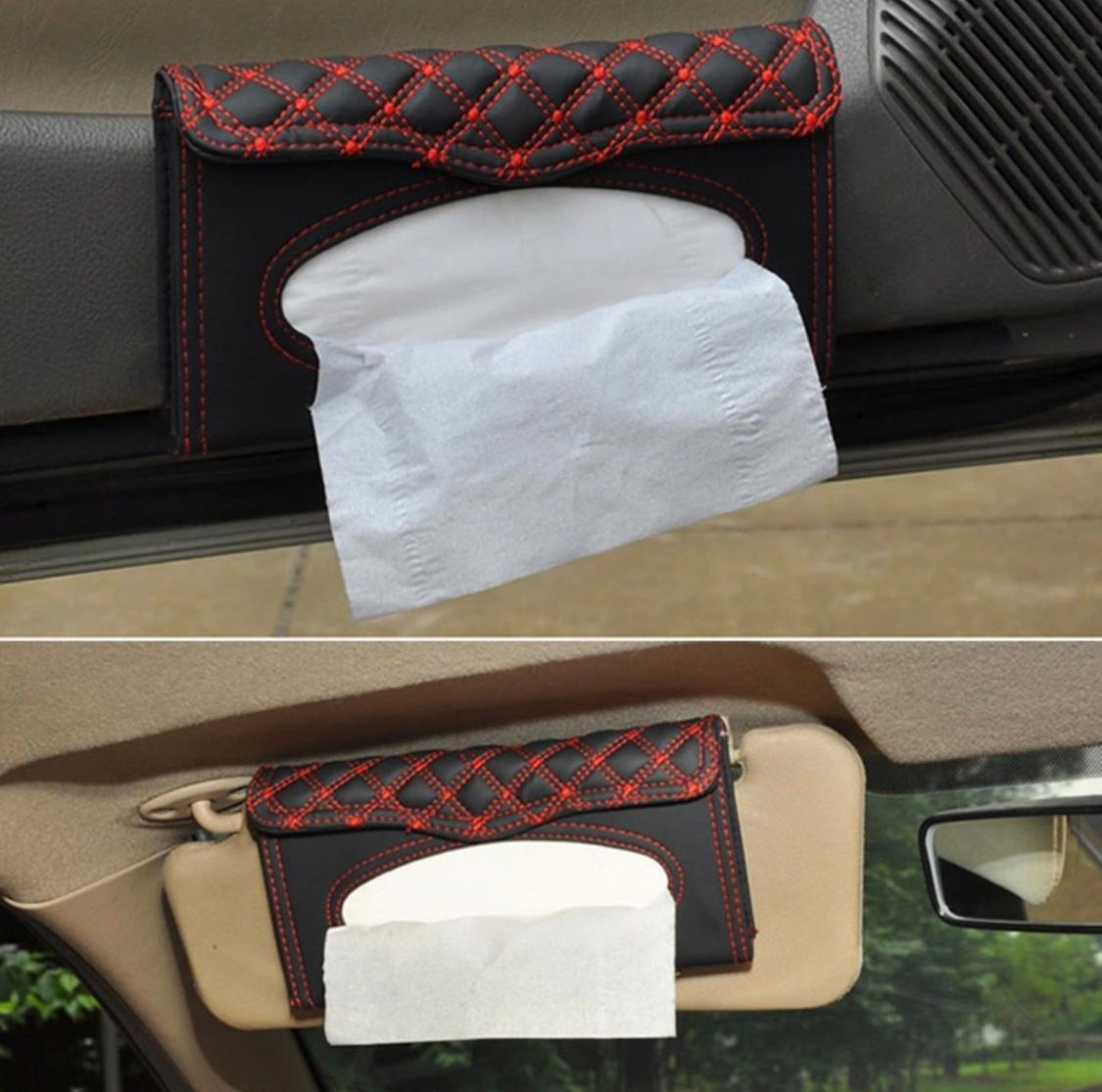 Car Sun Visor Tissue Box PU Leather 