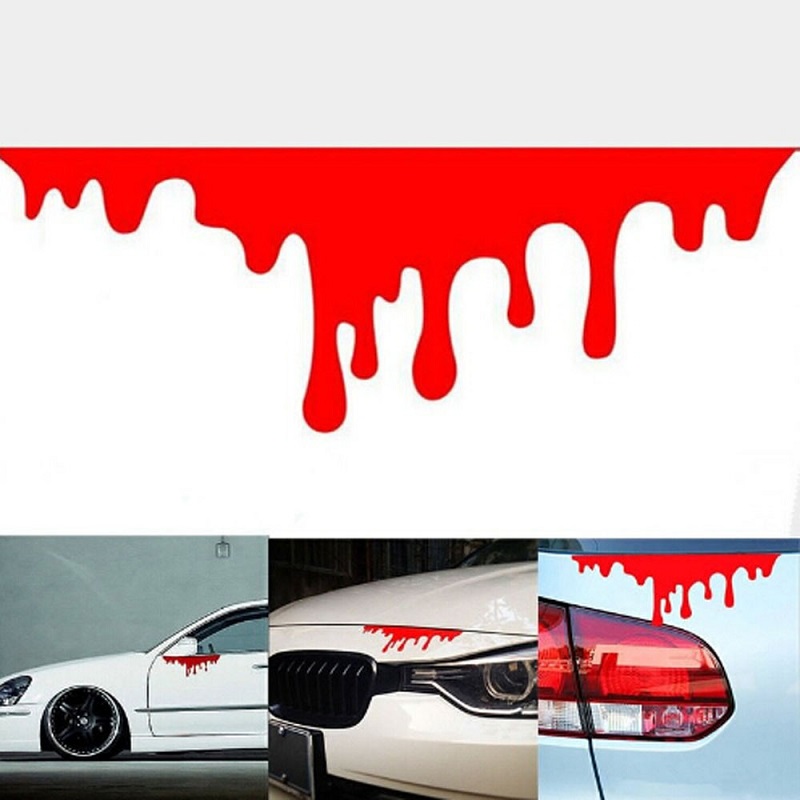 Red Blood Car Light Bumper Body Sticker