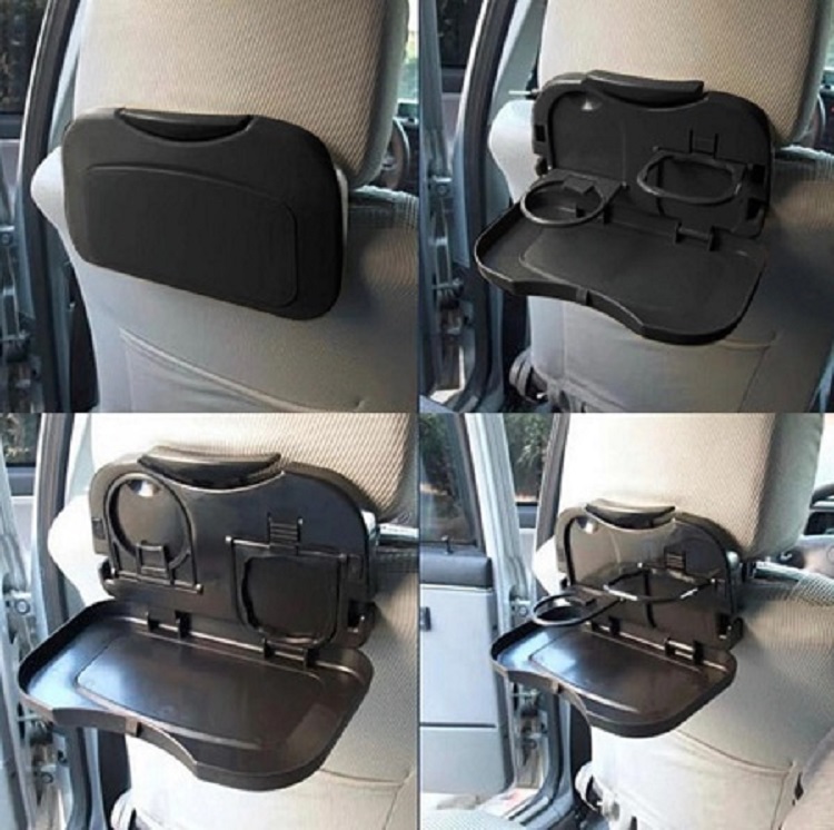 1 Pc Folding Car Back Seat Table Stand Black
