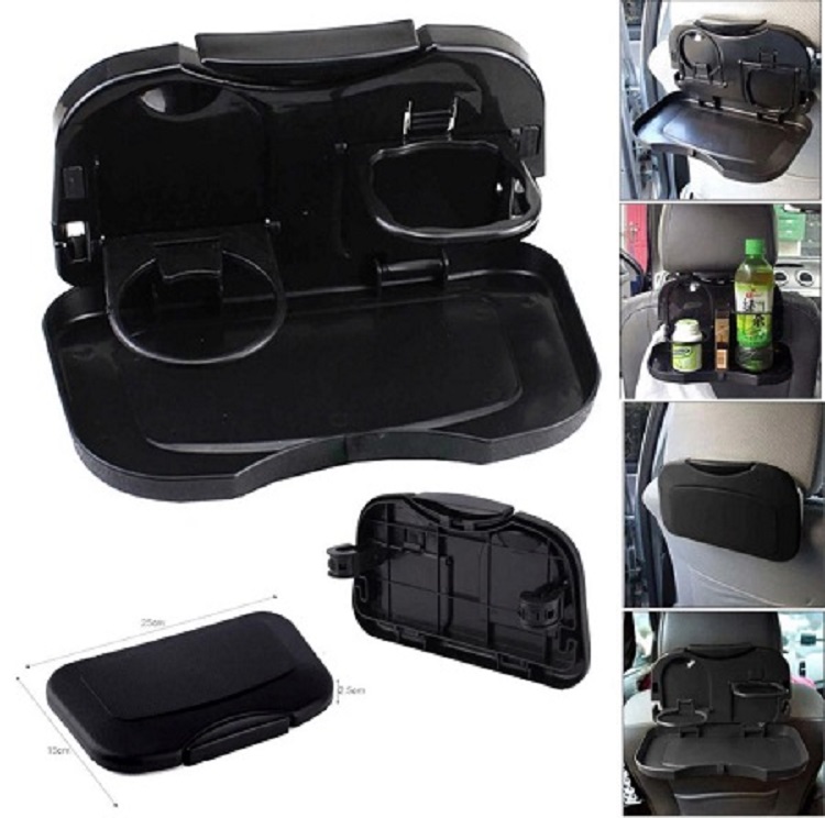 1 Pc Folding Car Back Seat Table Stand Black