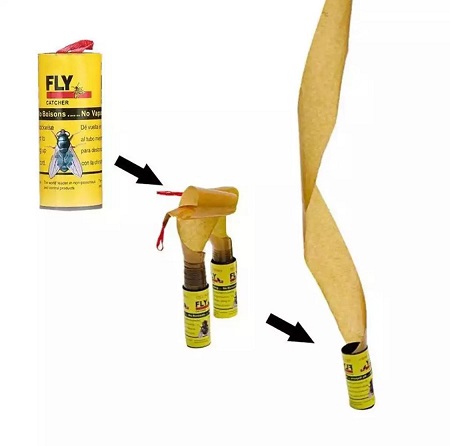 4 Rolls/Pack Sticky Fly Paper Eliminate Flies Insect Bug Glue Paper Catcher