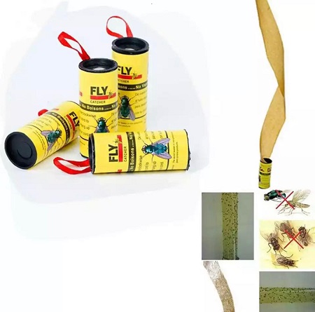 4 Rolls/Pack Sticky Fly Paper Eliminate Flies Insect Bug Glue Paper Catcher