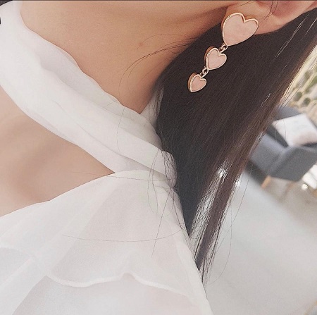 Acrylic Heart Dangle Drops Earrings 