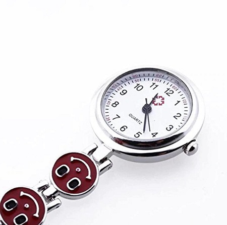 Splendid Red Heart Shape Quartz Movement Fob Tunic Pocket Watch