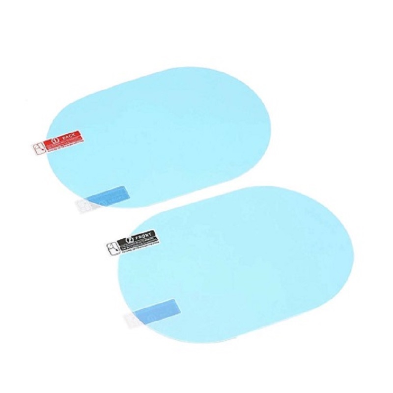 2 Pack Oval Car Rearview Mirror Protective Film Waterproof Rainproof Clear Protective Film