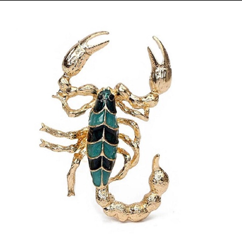 Tocona Trendy Chic Scorpion Animal h Crystals Rhinestone Brooches For Men 