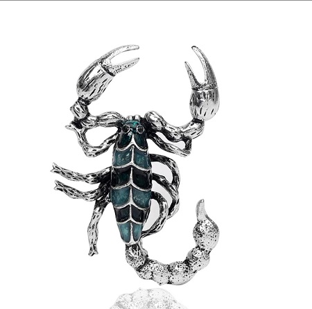Tocona Trendy Chic Scorpion Animal h Crystals Rhinestone Brooches For Men