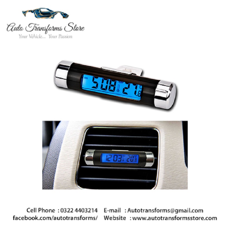 Digital Car Air Vent Car Thermo meter Clock