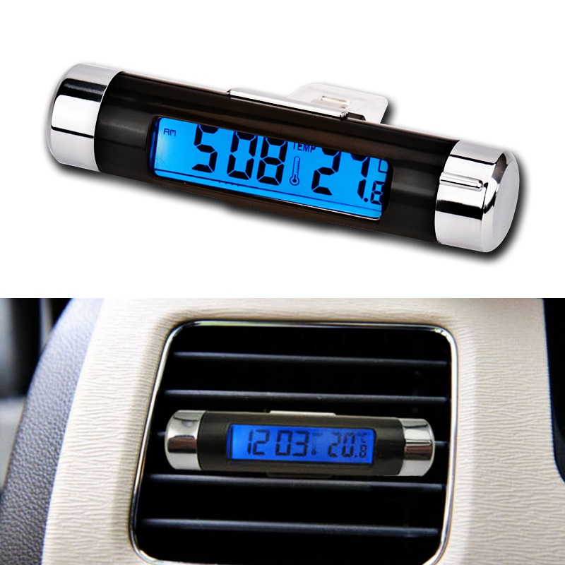 Digital Car Air Vent Car Thermo meter Clock