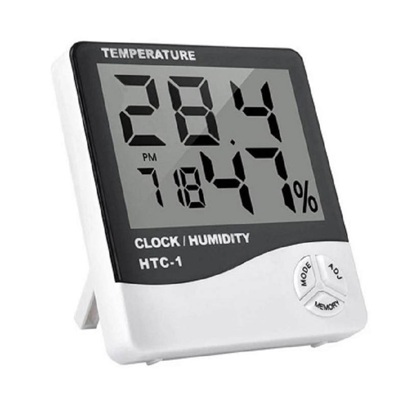 Digital Thermometer Hygrometer Electronic LCD Temperature Humidity Meter Weather Station Indoor Clock