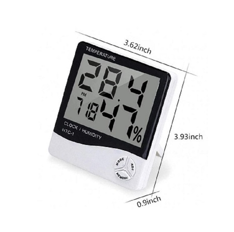 Digital Thermometer Hygrometer Electronic LCD Temperature Humidity Meter Weather Station Indoor Clock