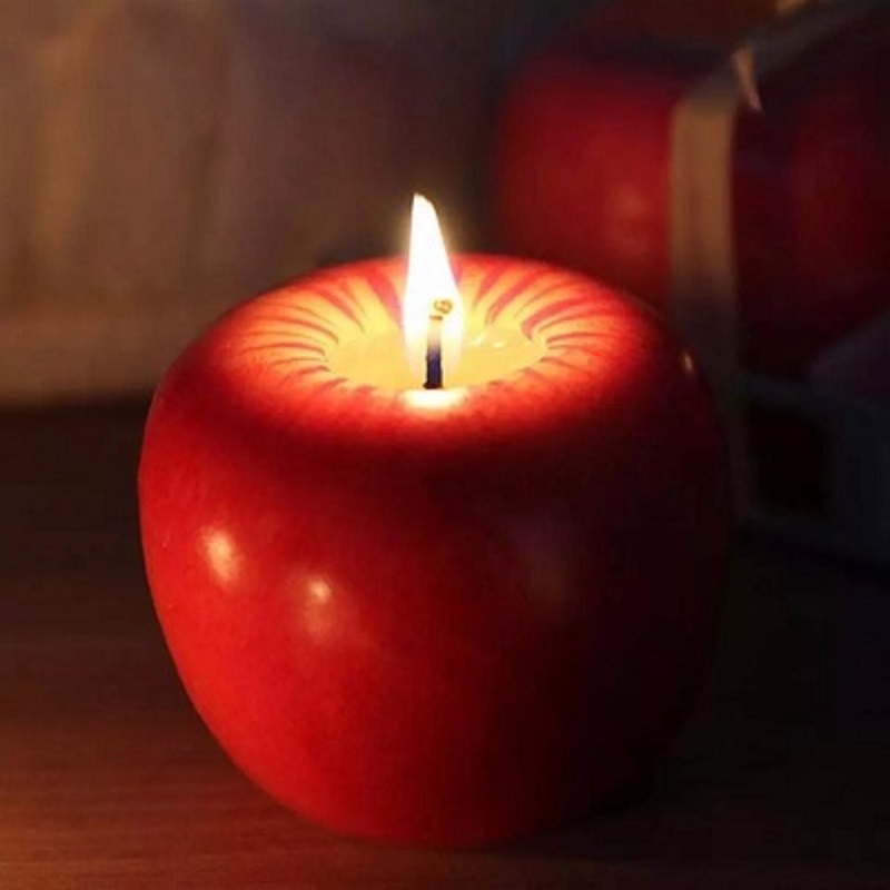  Pack of 2 Apple Candle Table Craft Decoration Romantic Decor