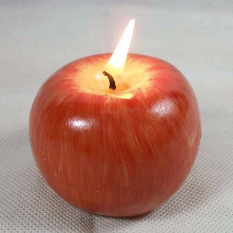  Pack of 2 Apple Candle Table Craft Decoration Romantic Decor