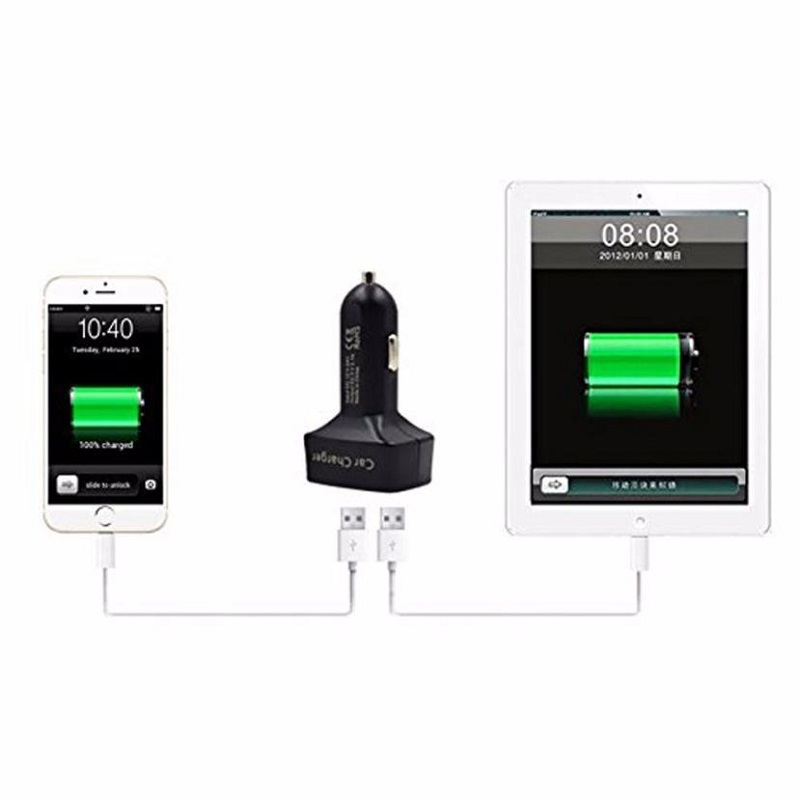 Car USB Socket 4 In 1 Dual USB Car Charger Adapter Voltage Tester