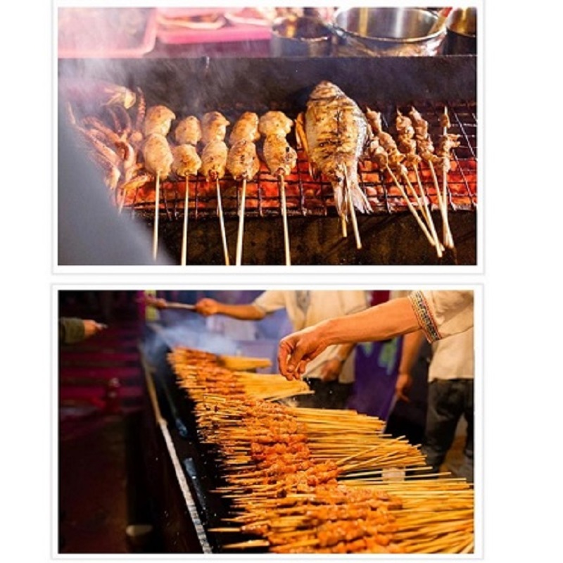 36 PCs Barbecue Grill Mats Bamboo Skewers Grill Shish Wood Sticks Barbecue BBQ Tools 
