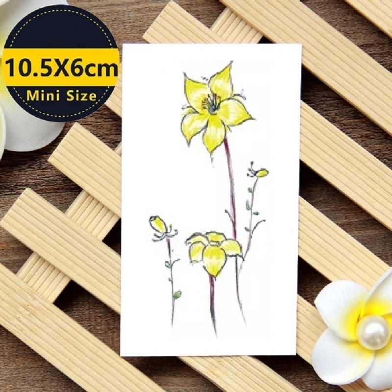 Yellow Blossom Flower Tree Fashion Waterproof Temporary Tattoo Sticker Water Proof Tattoo Body Tattoo