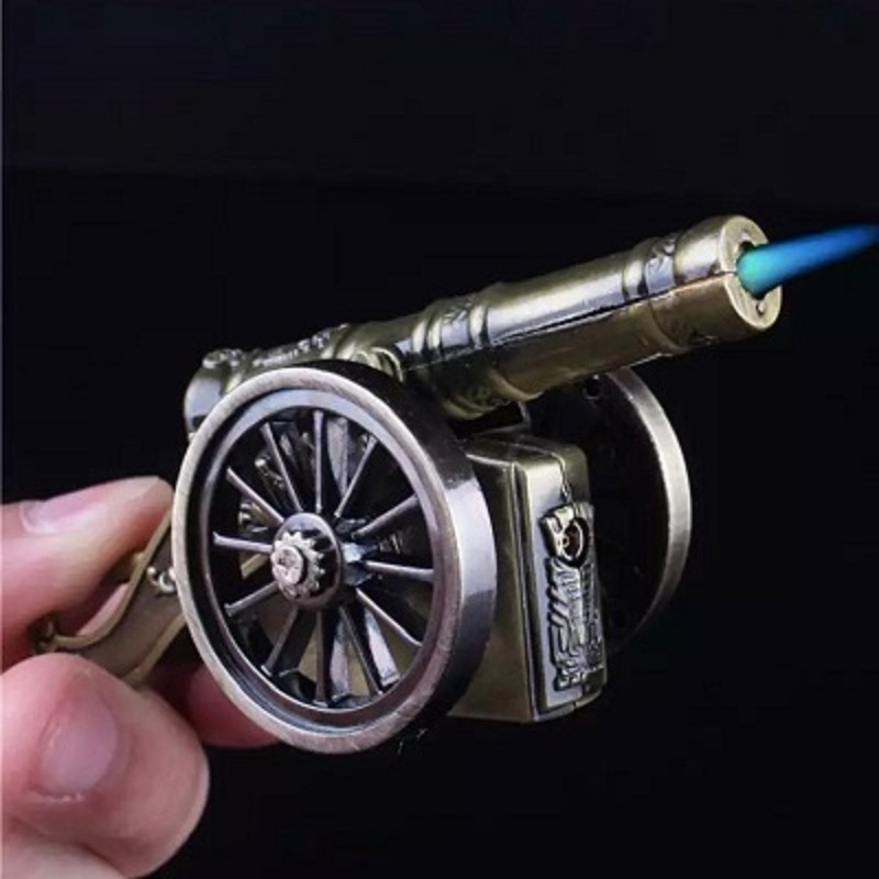 Creative Cannon Shaped Refillable Butane Lighter Fire Starter Home Decorations