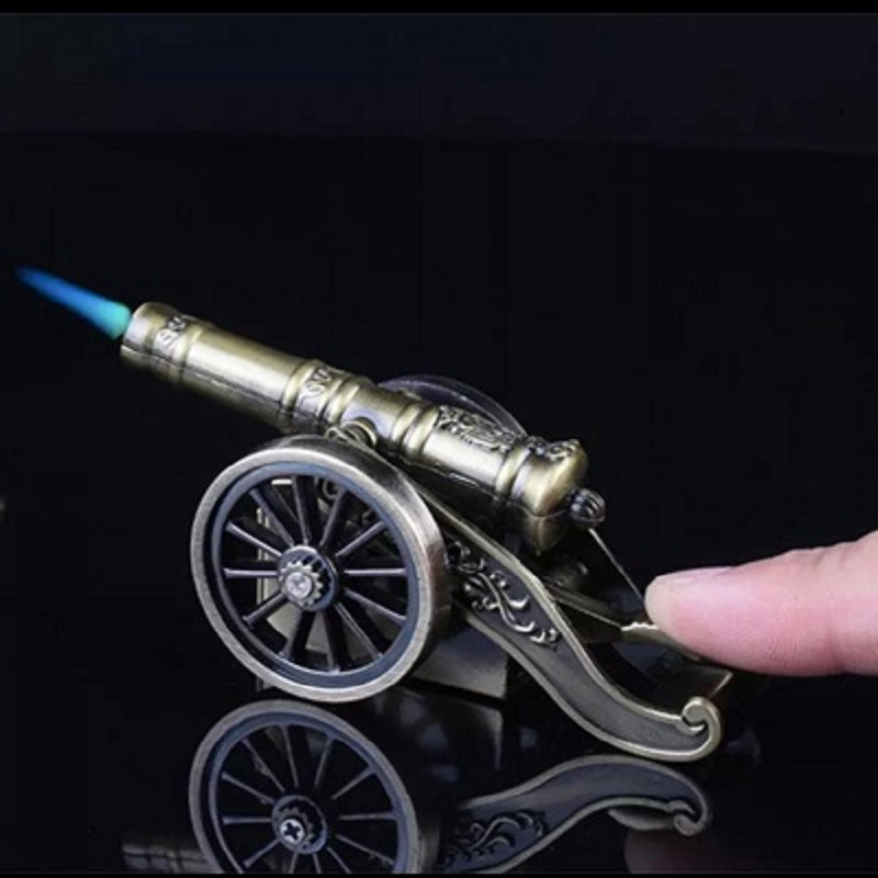 Creative Cannon Shaped Refillable Butane Lighter Fire Starter Home Decorations