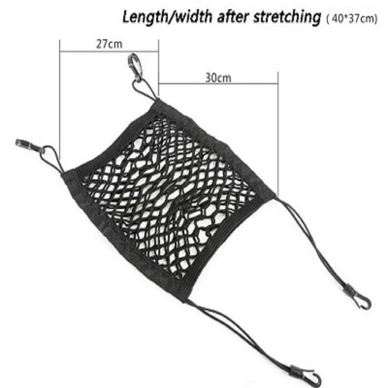 Car Storage Net Bag Mesh Storage Net Universal Stretchable Elastic Hook Between Seats