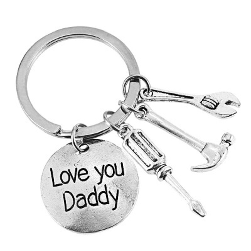 PIXNOR Love you Daddy Stainless Steel Fashion Keyring 