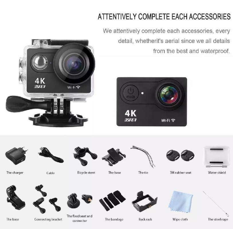 ACTION SPORTS CAMERA WIFI 4K Ultra HD 1080P HD